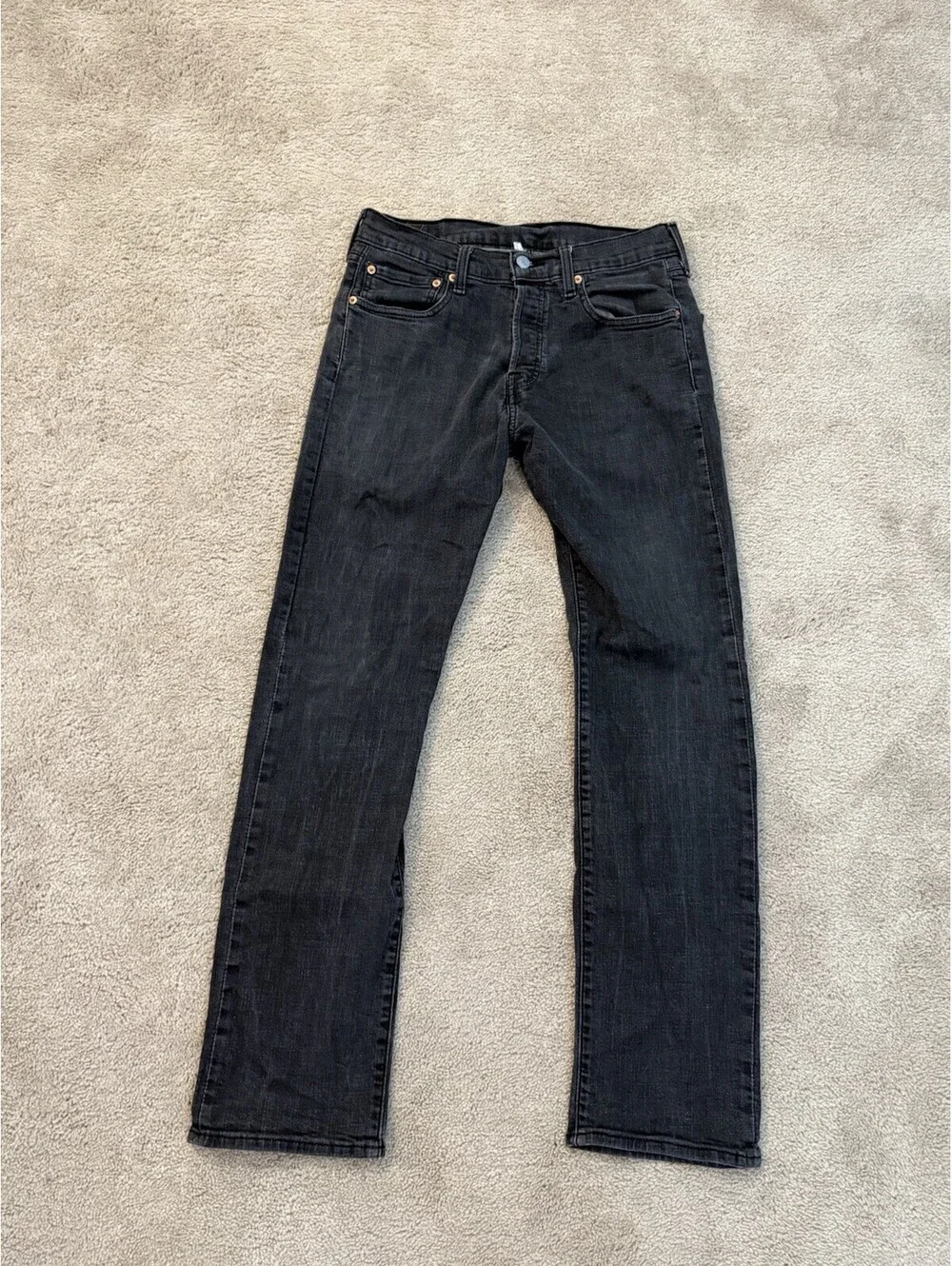 Levi’s 501 Men’s Jeans W32 L32 Faded Black Straight Leg Button Fly